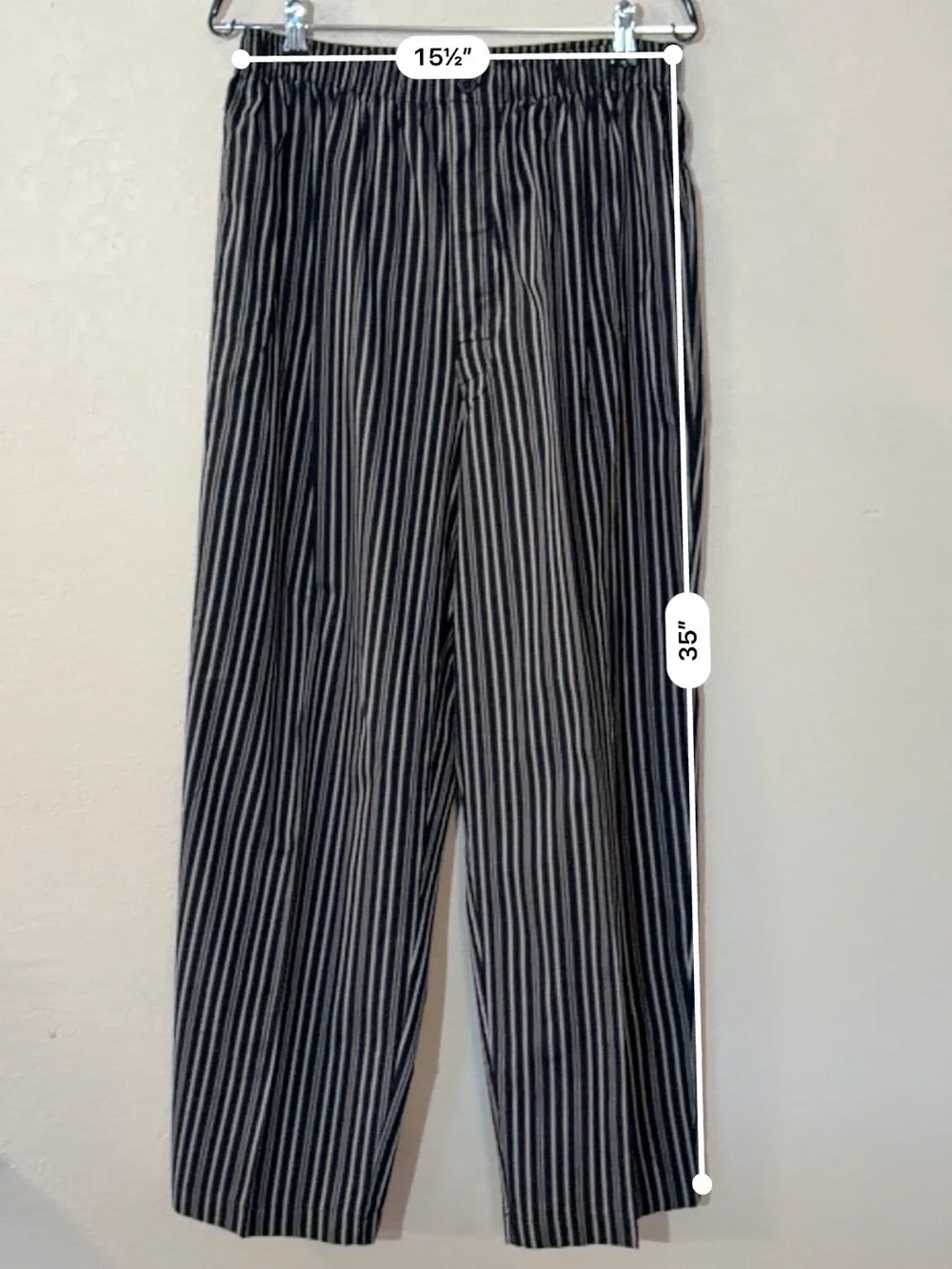 Cotton Murano Long Sleeve Pajama Two Piece Set size Medium Black Gray Stripe